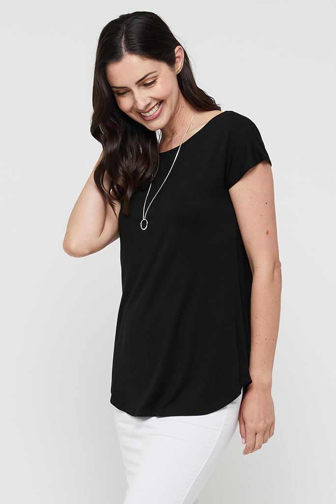 Pia Bamboo Tee - Black