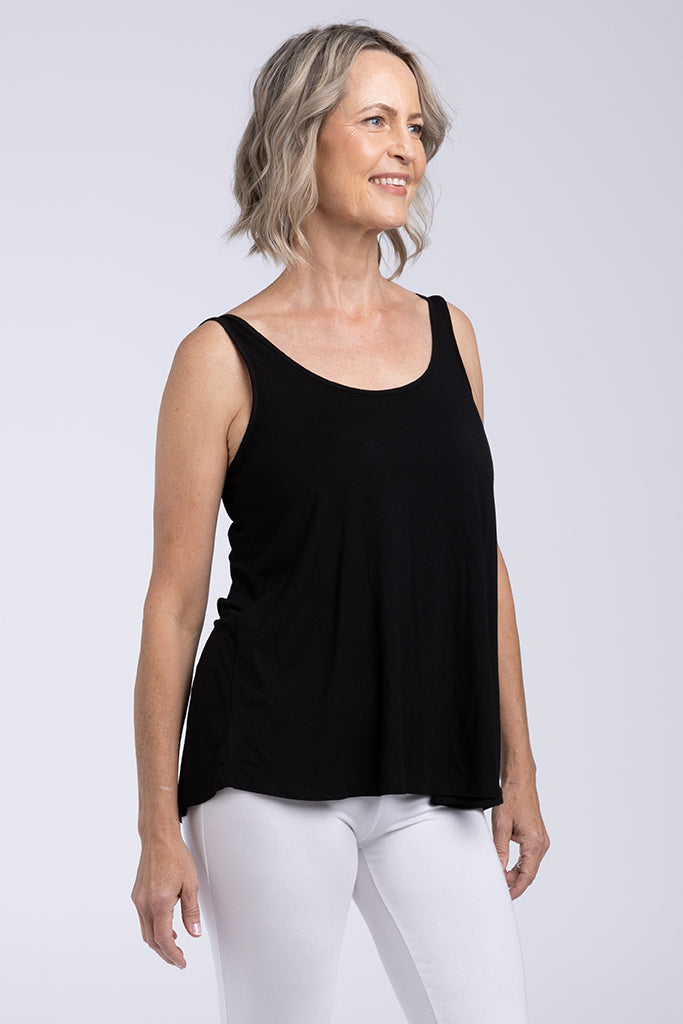 Relaxed Bamboo Singlet - Black