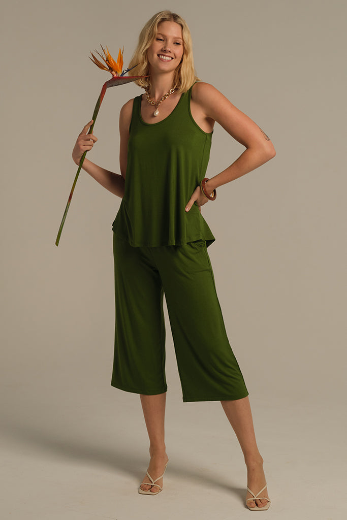 Relaxed Bamboo Singlet - Garden