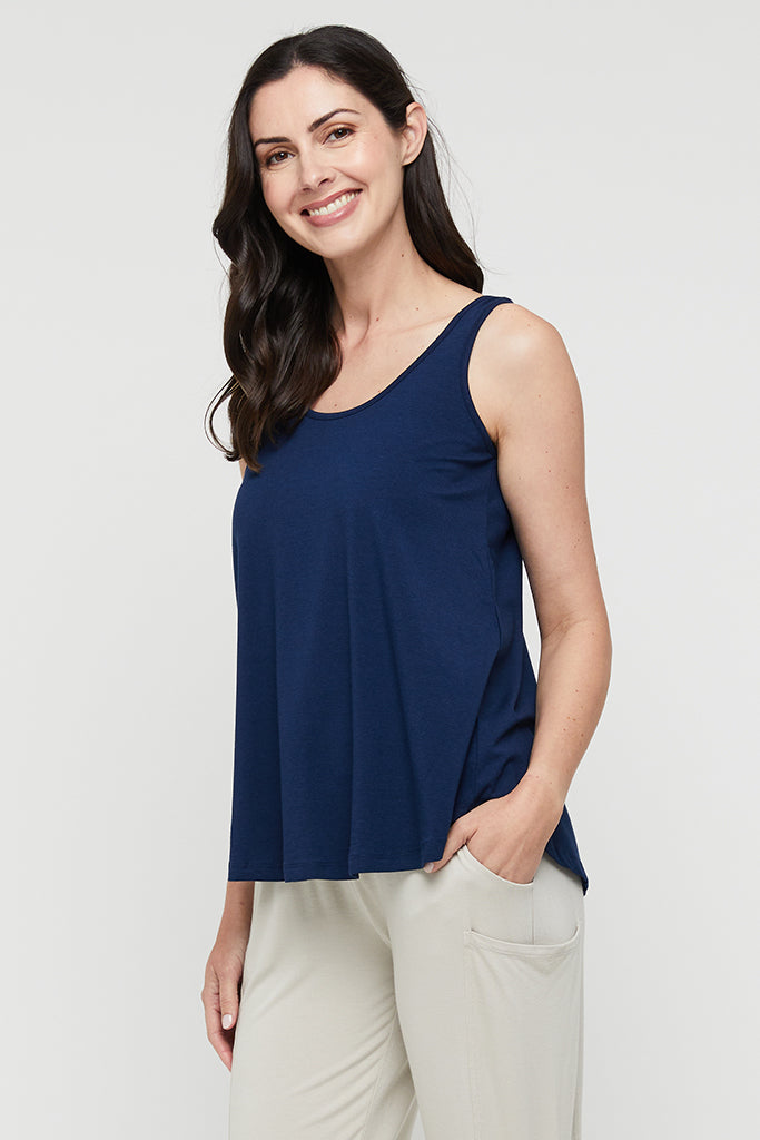 Relaxed Bamboo Singlet - Navy