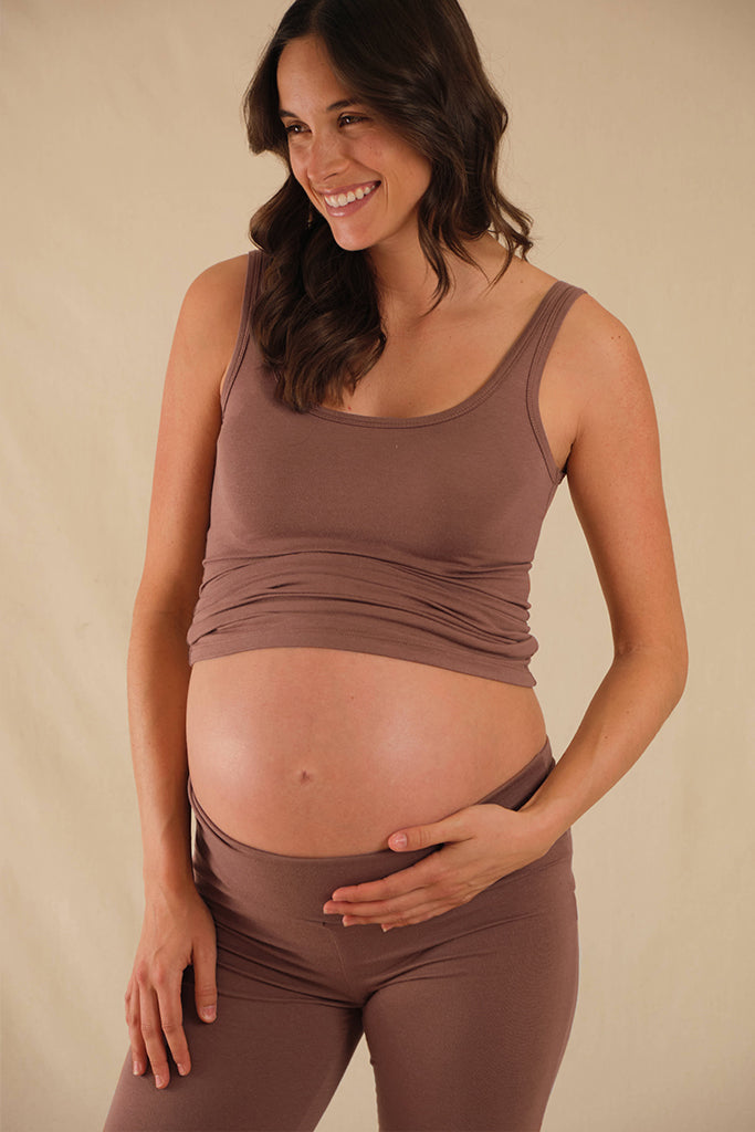 Bamboo Scoop Maternity Singlet - Mousse