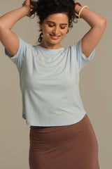 Shorter Bamboo Tee - Powder Blue