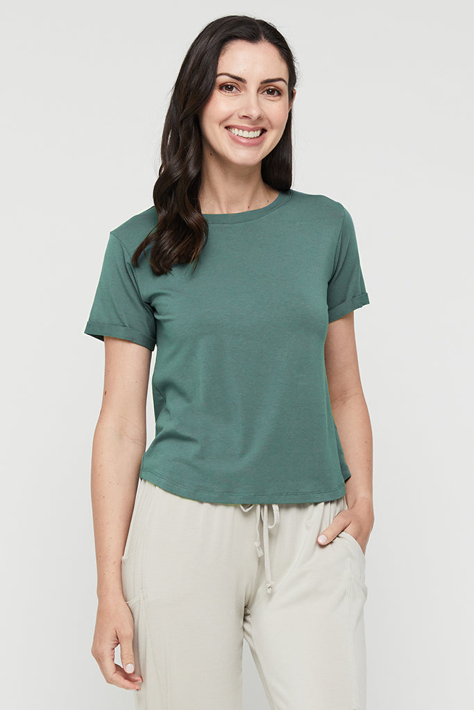 Shorter Bamboo Tee - Silver Pine