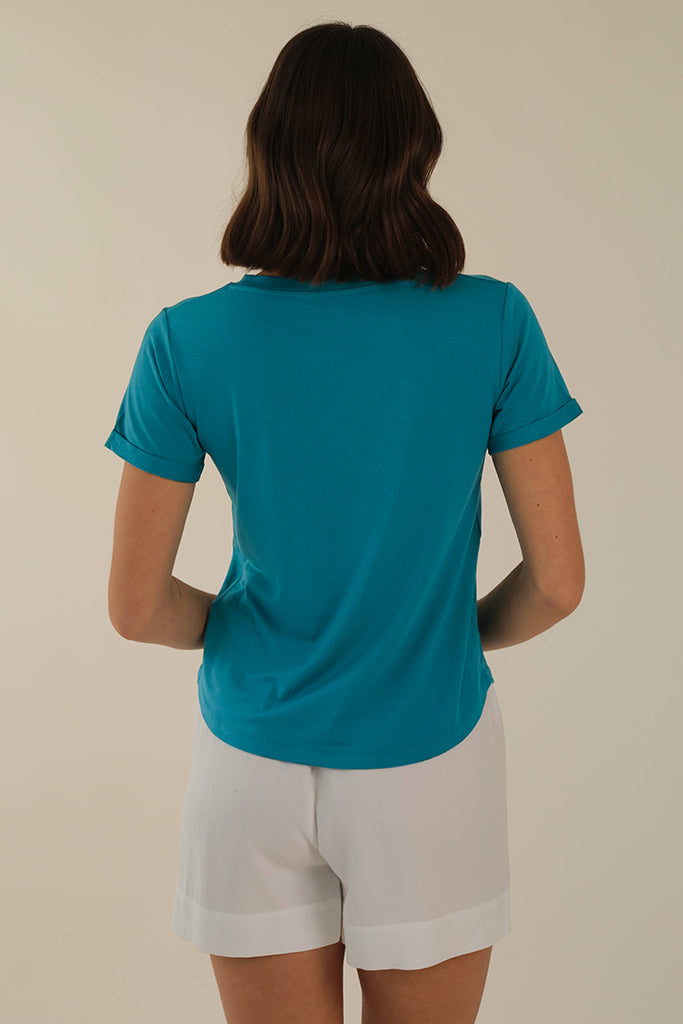 Shorter Bamboo Tee - Teal