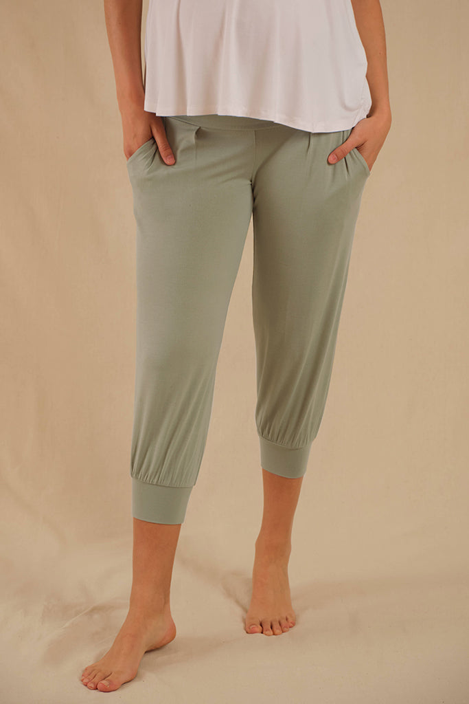 Summer Slouch Maternity Pant - Sage