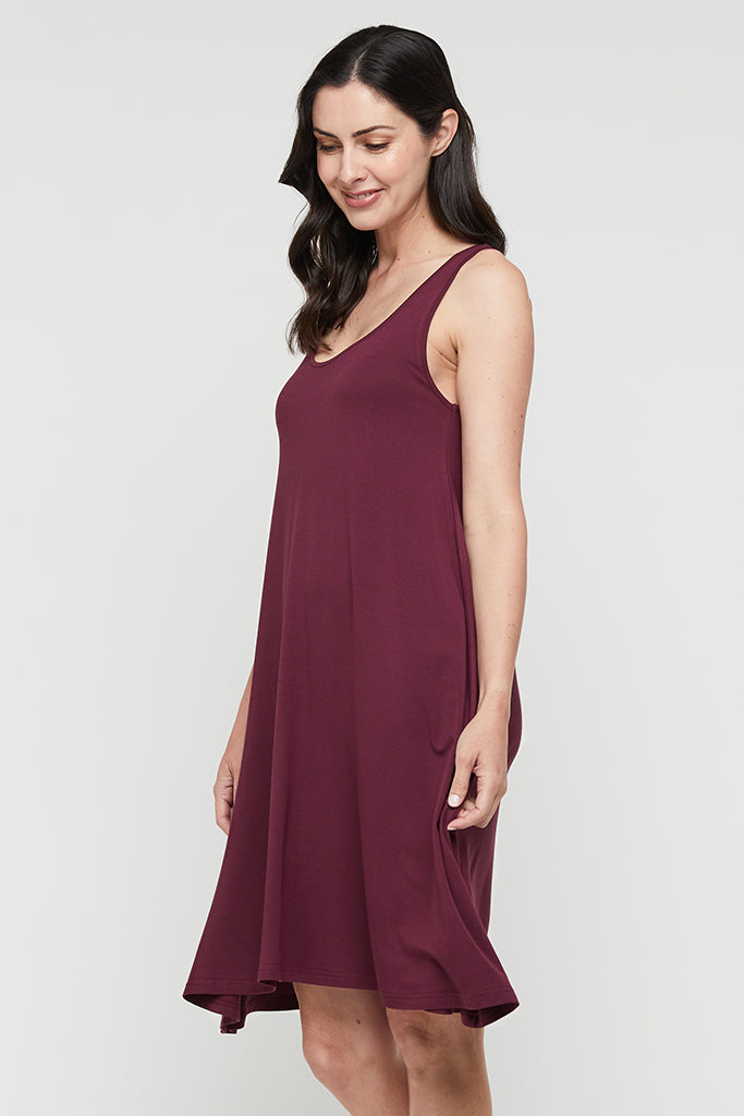 Swing Dress - Burgundy