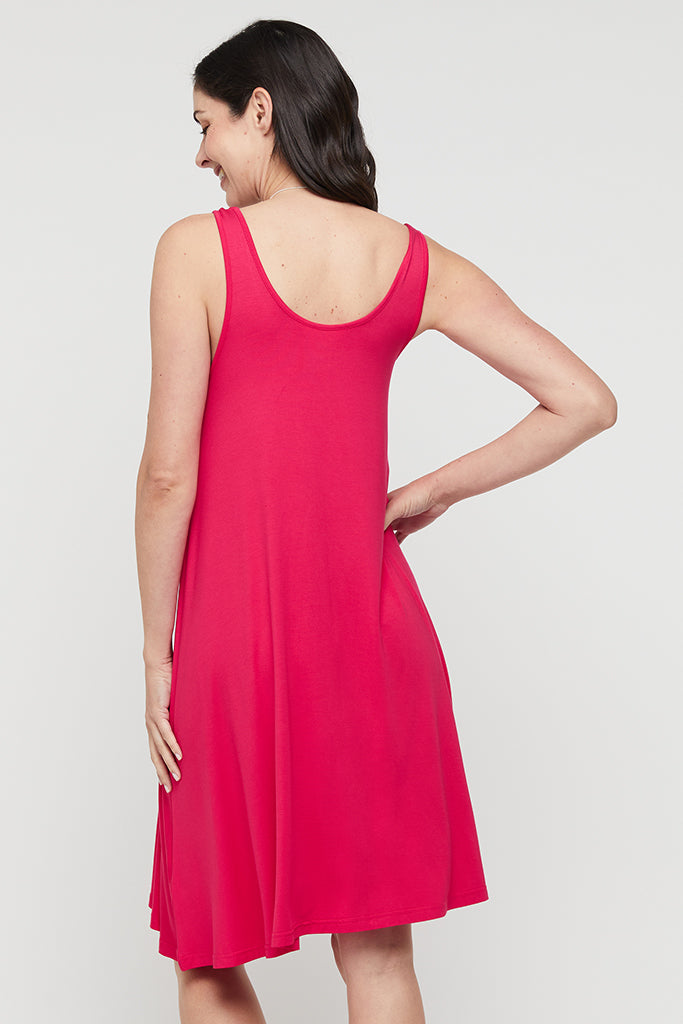 Swing Maternity Dress - Magenta