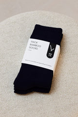 Thick Bamboo Socks 2 Pack - Black