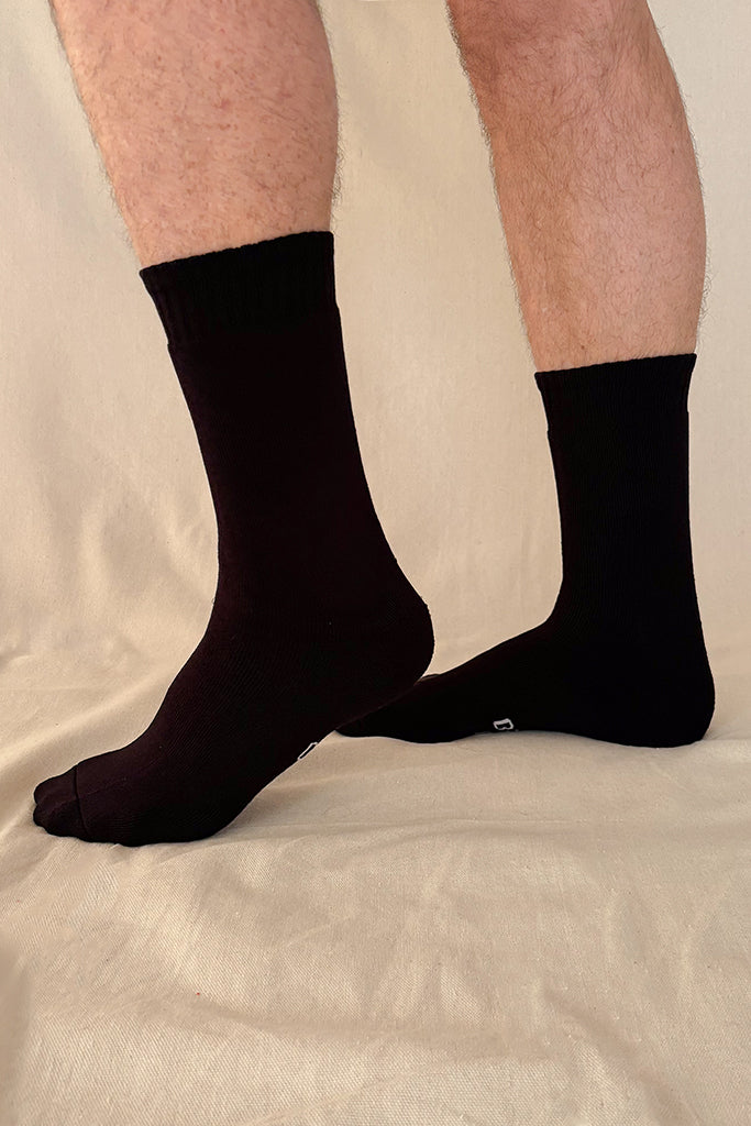 Men's Thick Bamboo Socks 2 Pack - Black