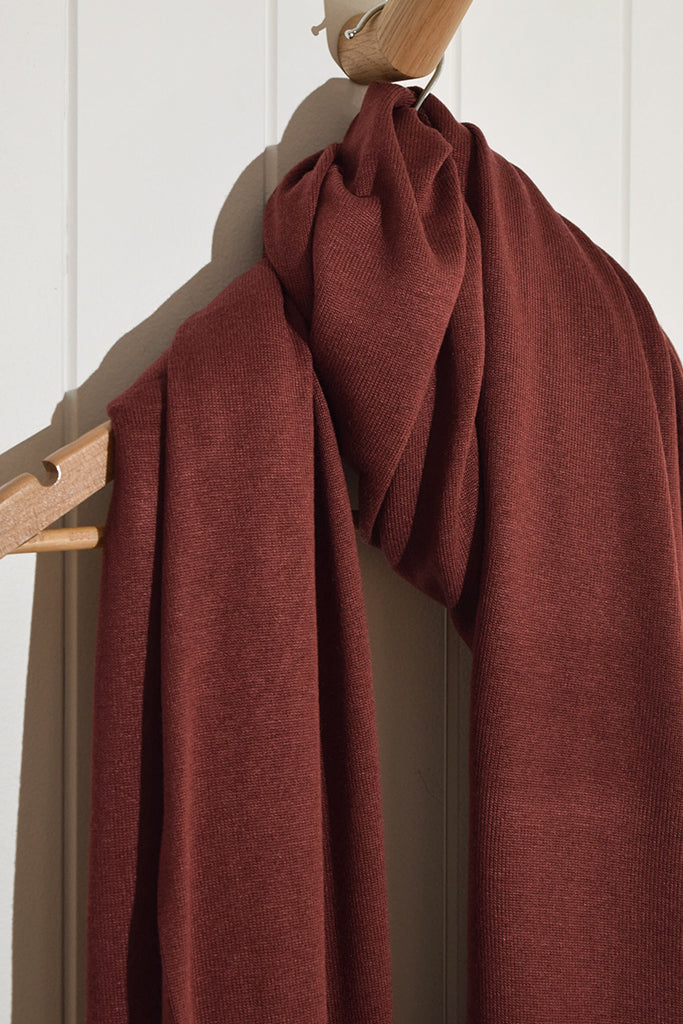 Bamboo Cashmere Wool Travel Wrap - Burnt Brick