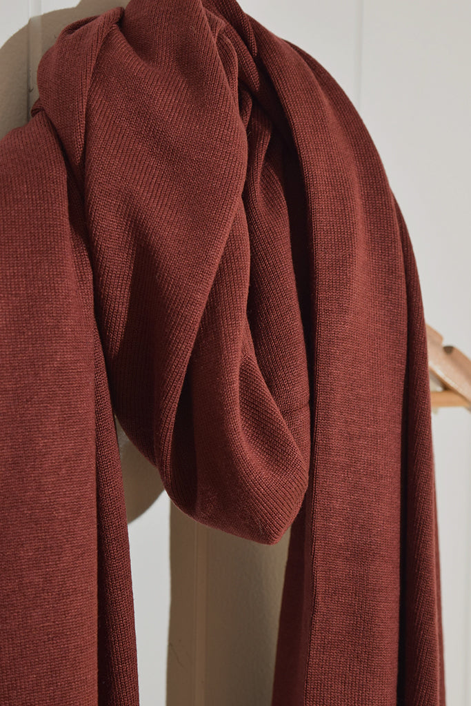 Bamboo Cashmere Wool Travel Wrap - Burnt Brick