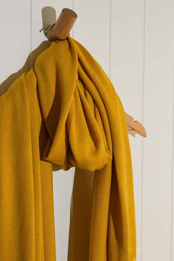 Bamboo & Recycled Cashmere Wool Travel Wrap - Mustard