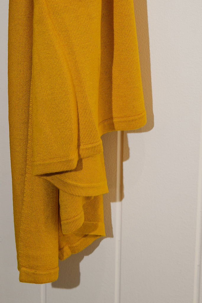 Bamboo & Recycled Cashmere Wool Travel Wrap - Mustard