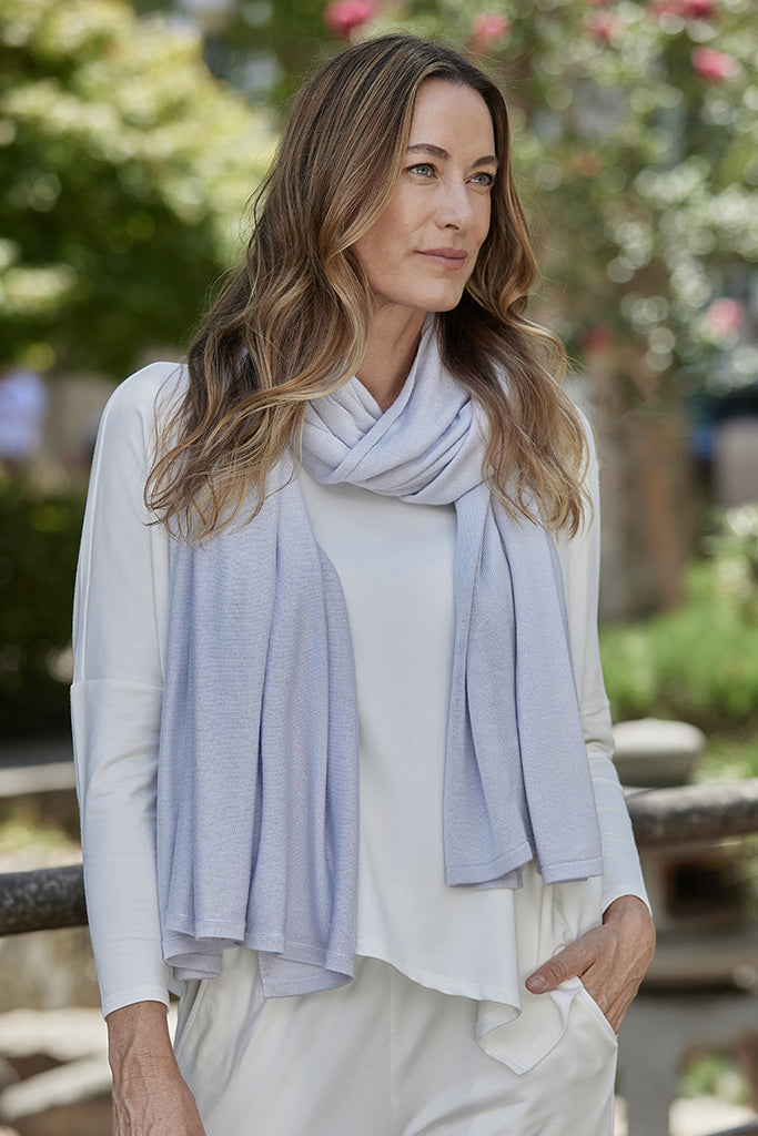 Bamboo & Recycled Cashmere Wool Travel Wrap - Heather