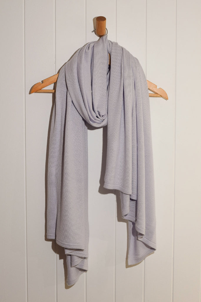 Bamboo & Recycled Cashmere Wool Travel Wrap - Heather