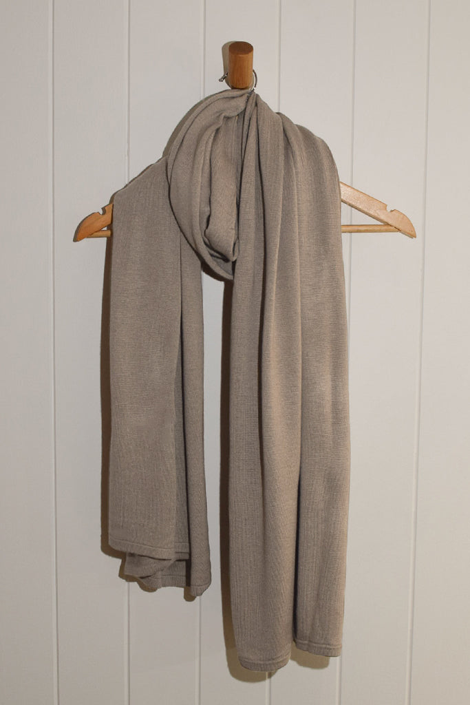 Bamboo & Recycled Cashmere Wool Travel Wrap - Mushroom