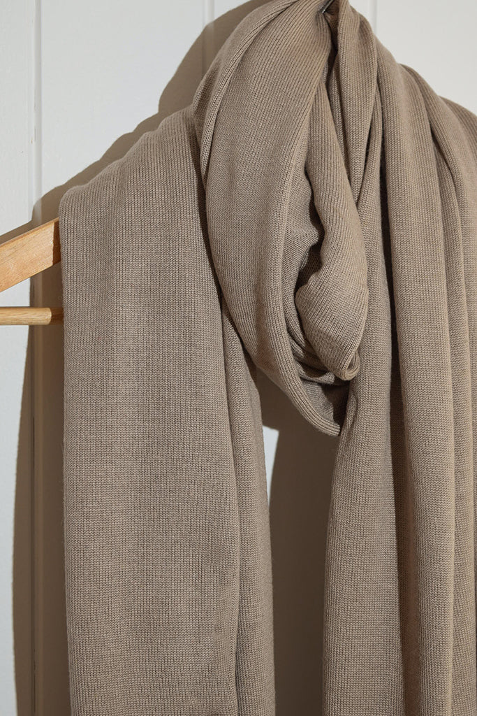 Bamboo & Recycled Cashmere Wool Travel Wrap - Mushroom