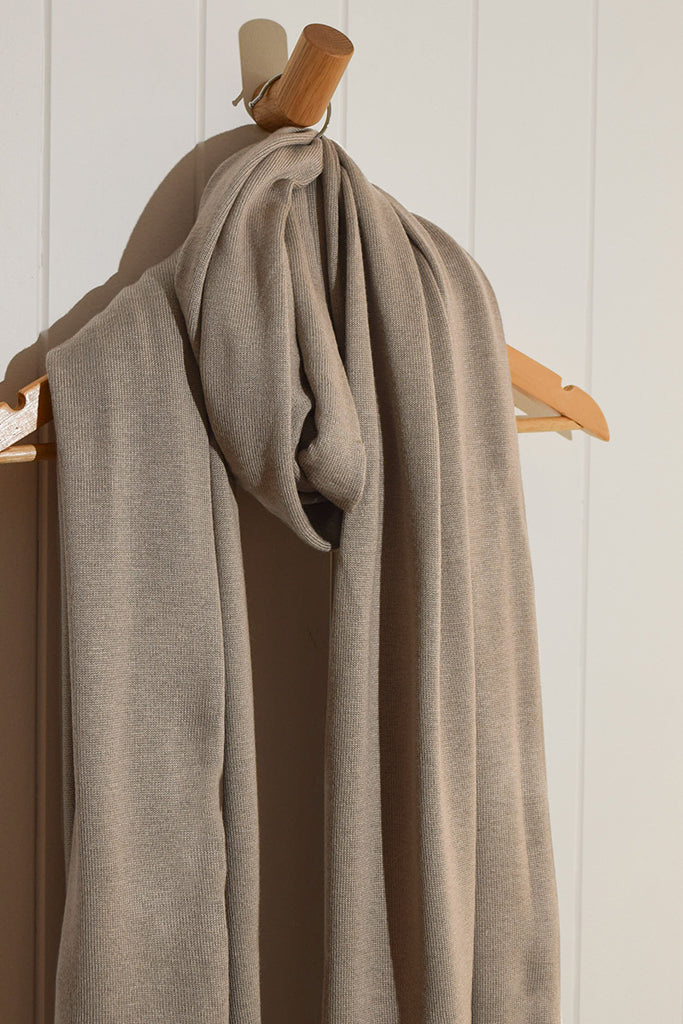 Bamboo & Recycled Cashmere Wool Travel Wrap - Mushroom