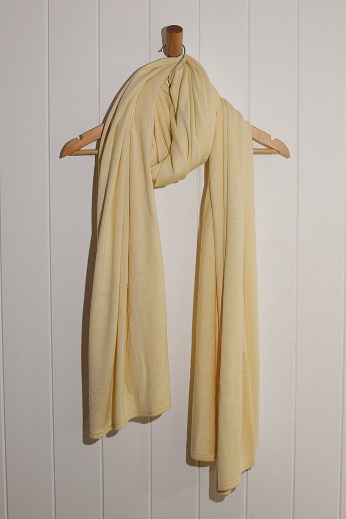 Bamboo & Recycled Cashmere Wool Travel Wrap - Vanilla