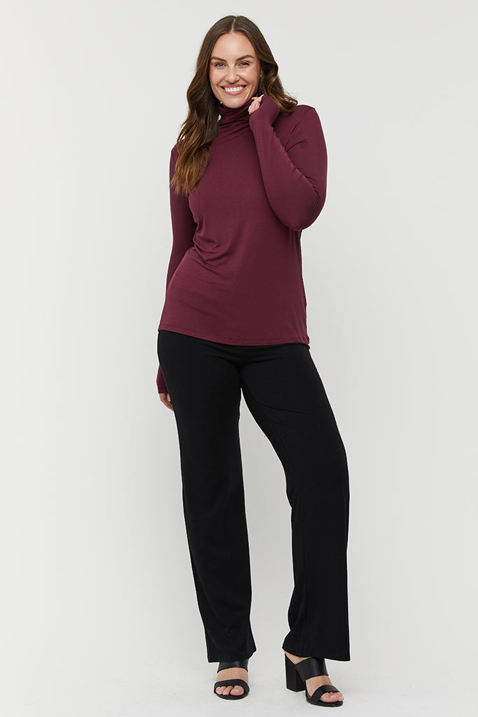 Bamboo Turtle Neck - Burgundy