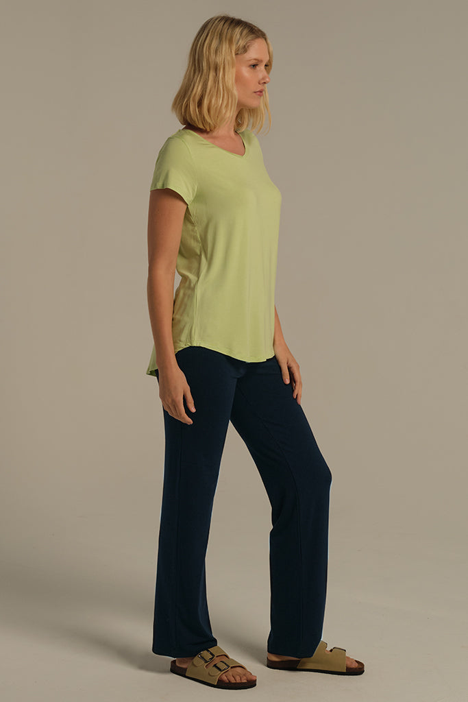 Bamboo V Neck Tee - Lettuce