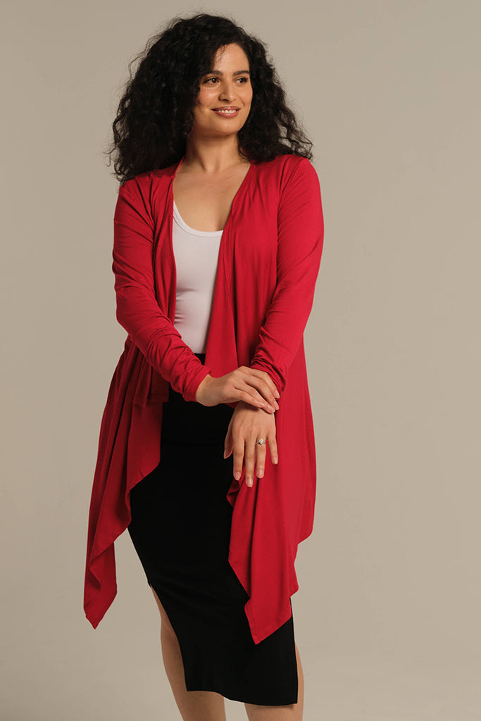 Waterfall Cardigan - True Red