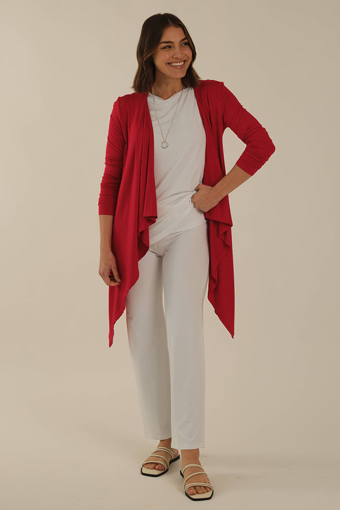 Waterfall Cardigan - True Red