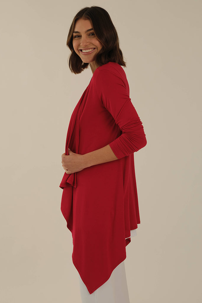 Waterfall Cardigan - True Red