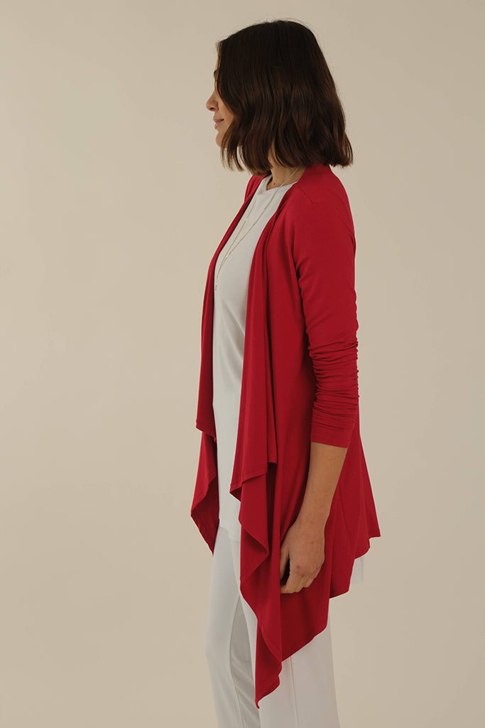 Waterfall Cardigan - True Red