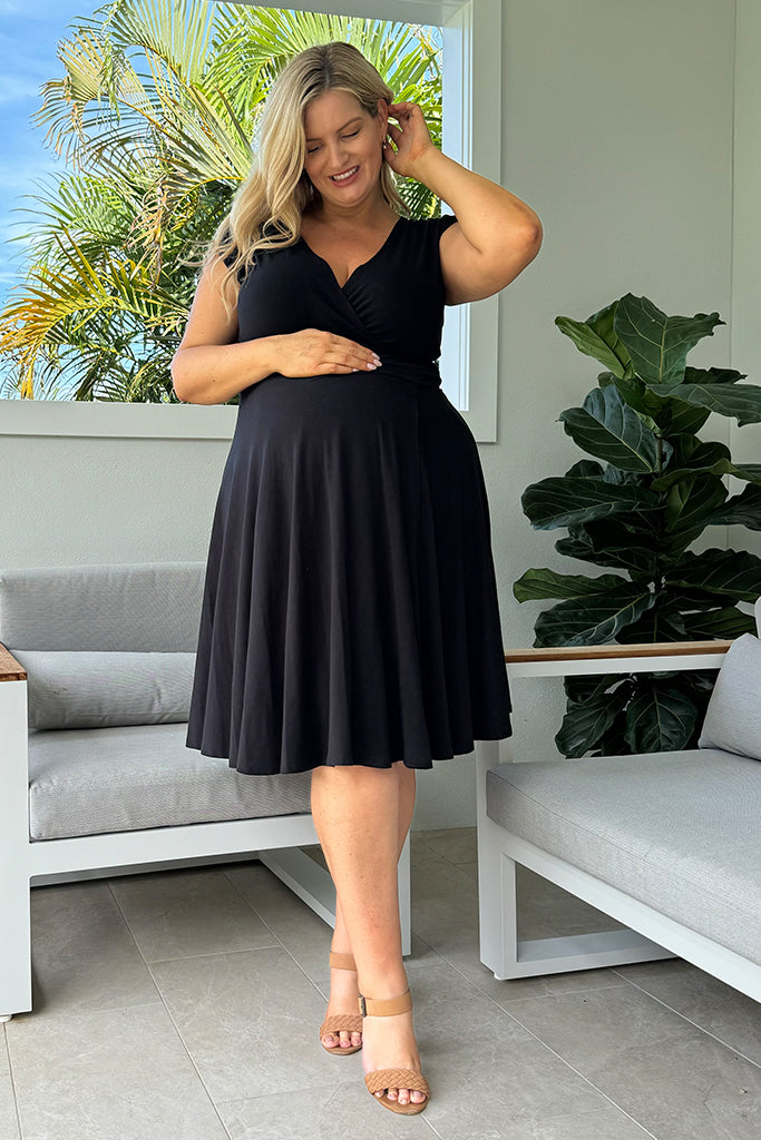 Maternity Wrap Dress - Black