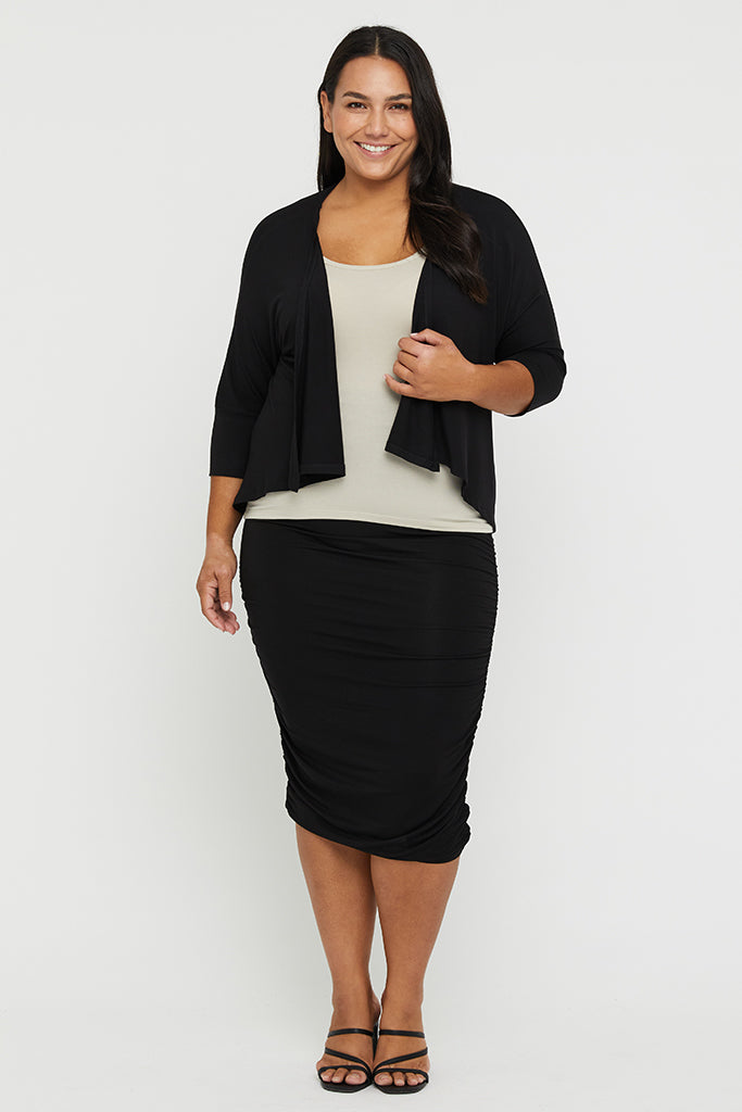 Bamboo Drape Cardi - Black