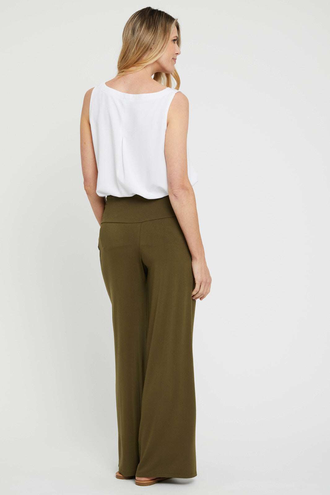 Luxe Wide Leg Pants - Dark Olive