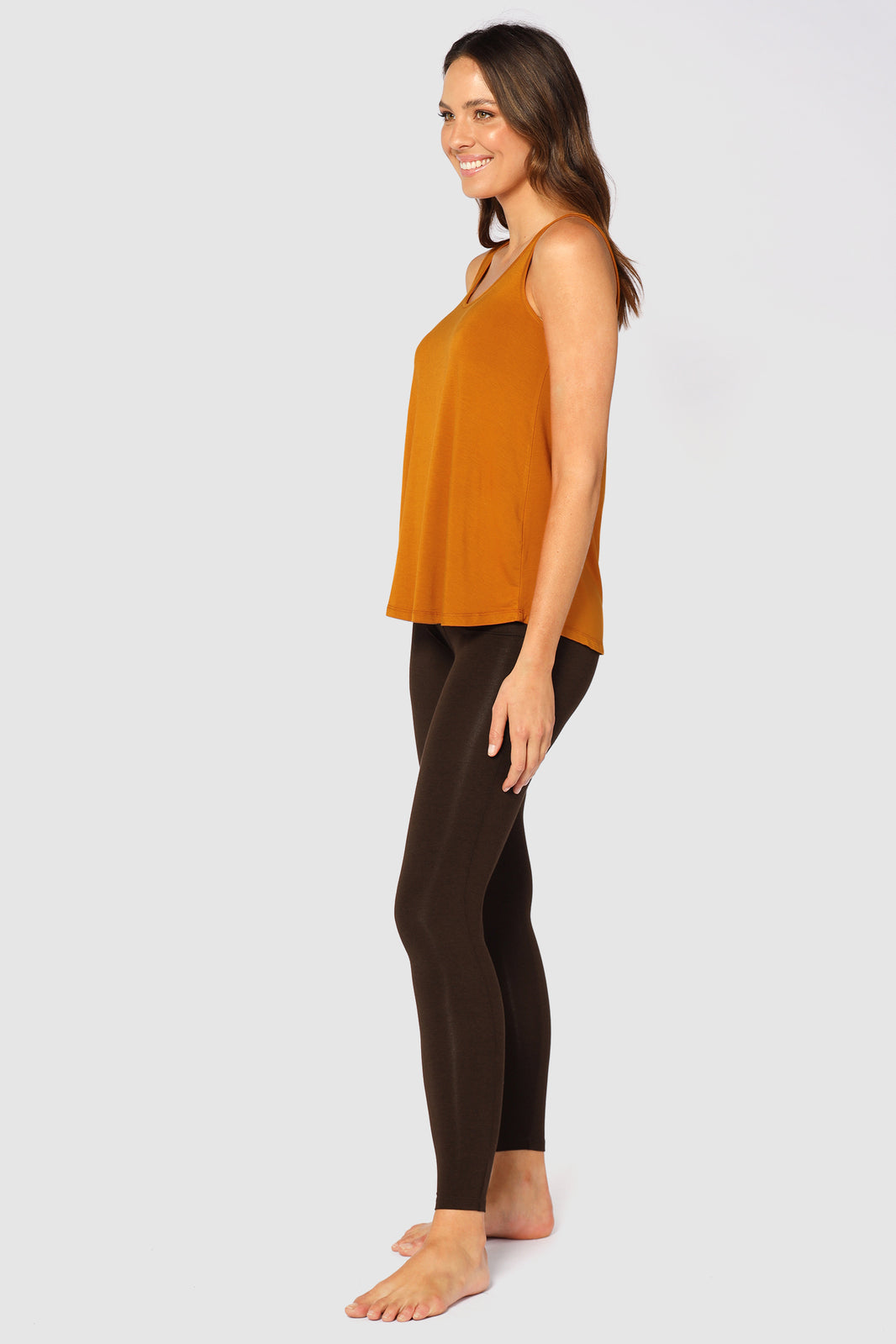 Soft Bamboo Leggings - Chocolate