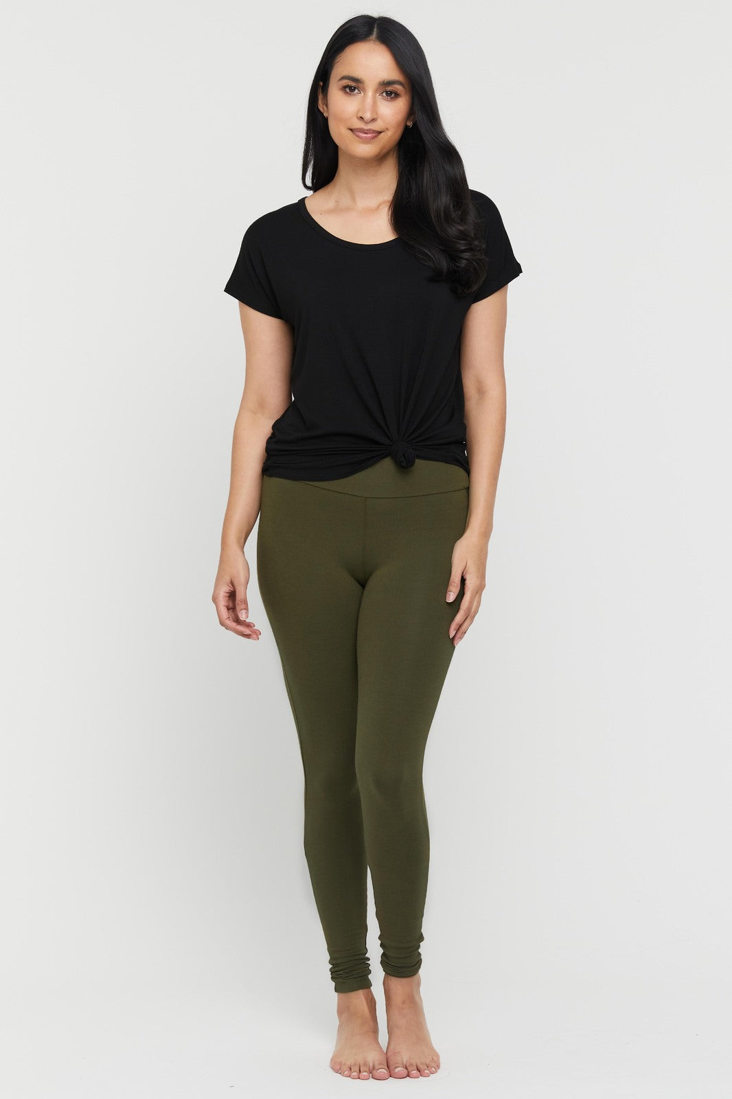 Ruched Movement Legging Pant-Brown-Bamboo-Sustainable Green Womens Clothes  – House of Bamboo
