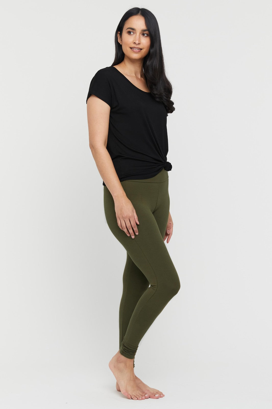 Soft Bamboo Leggings - Dark Olive