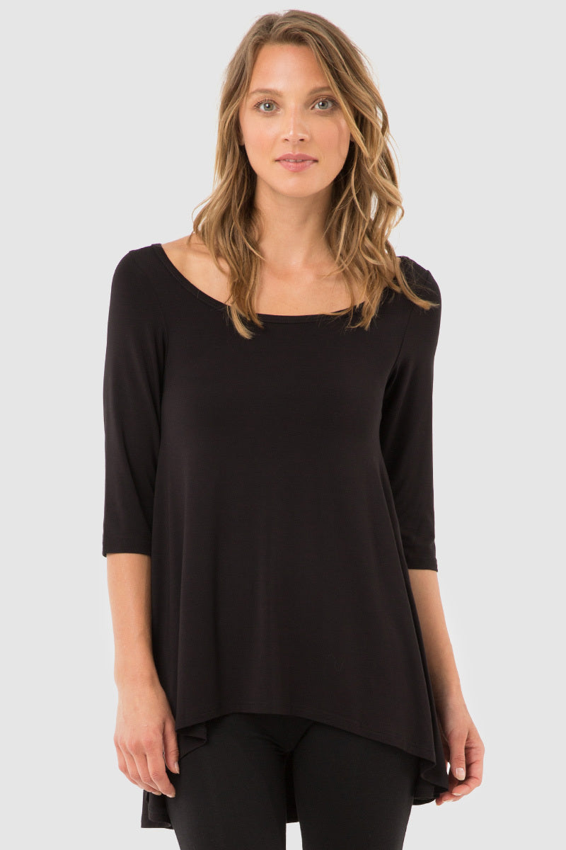 Hi Lo Hem Top - Black