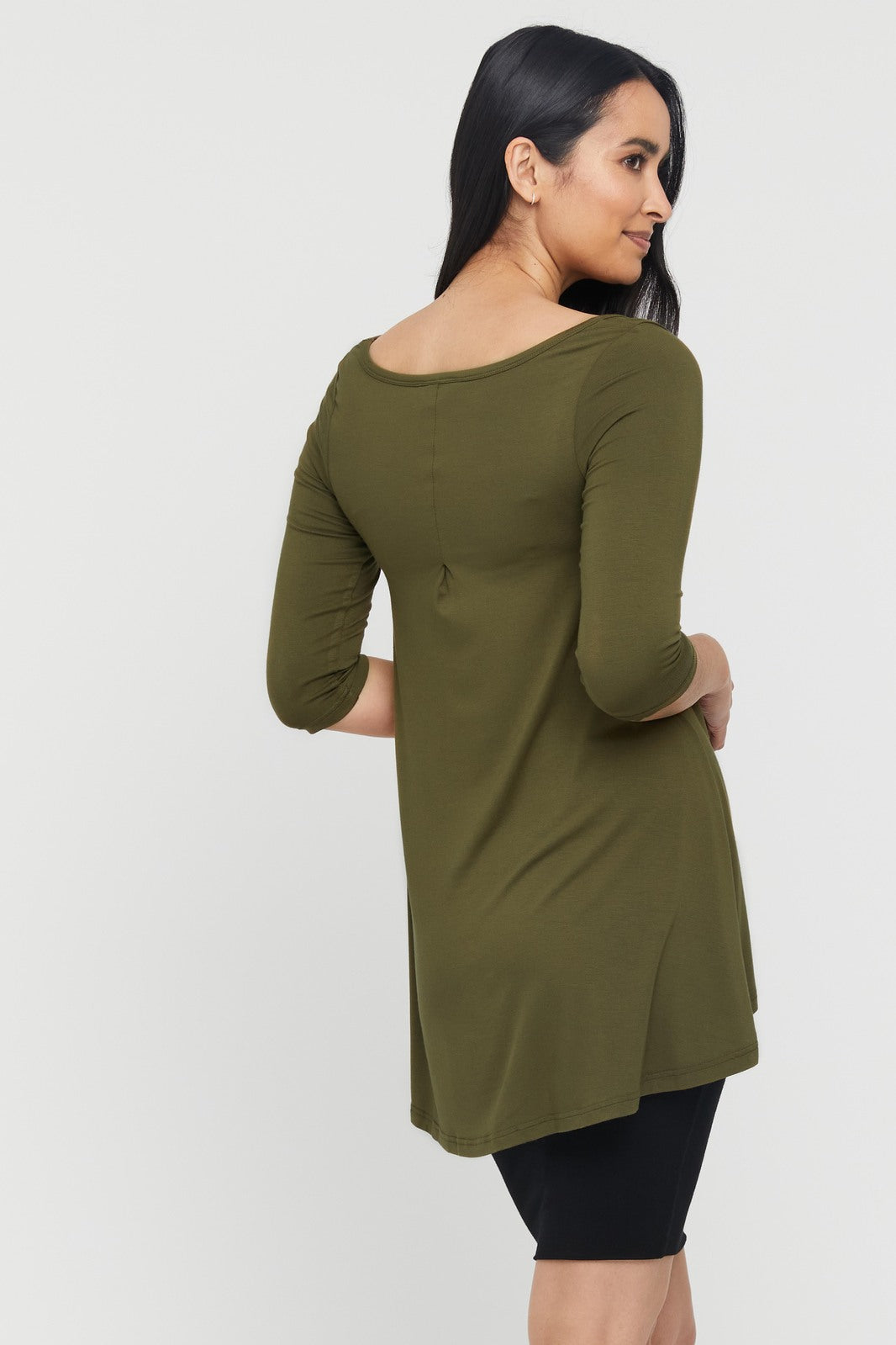 Hi Lo Hem Top - Dark Olive