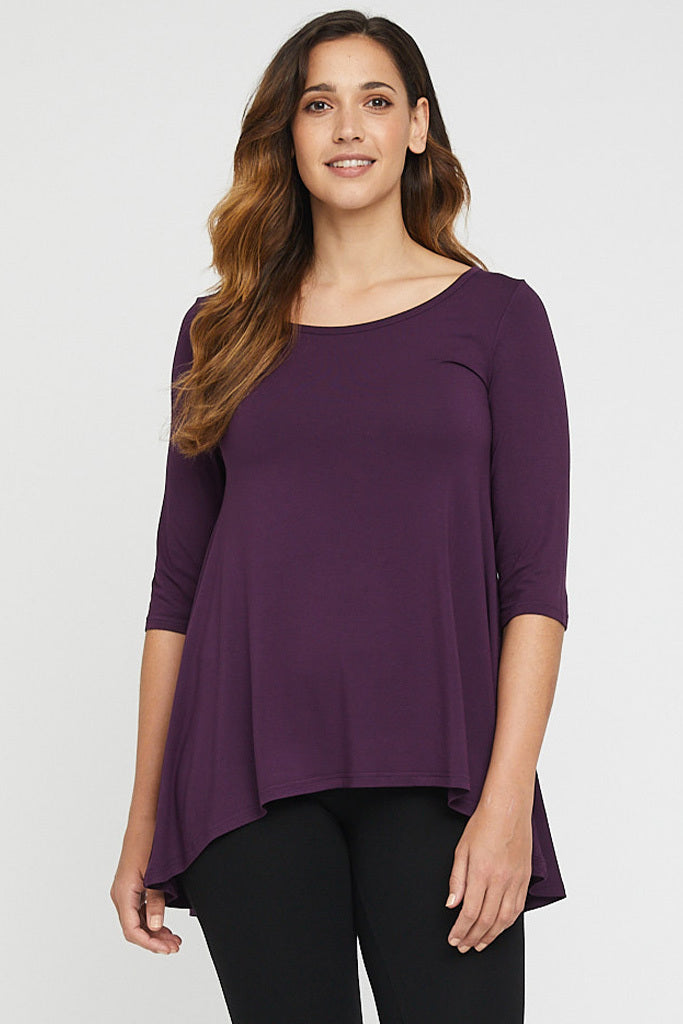 Hi Lo Hem Top - Plum | Bamboo Body