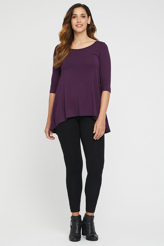 Hi Lo Hem Top - Plum