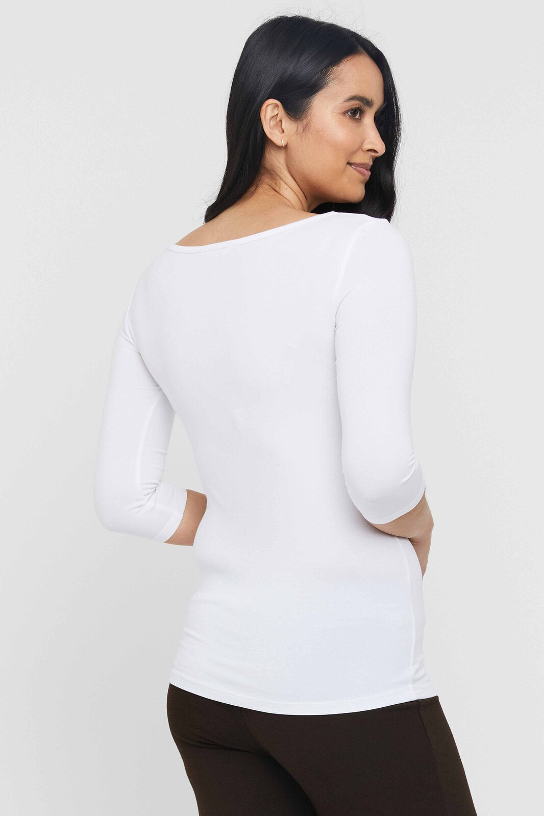 Ada Bamboo Boatneck Top - White