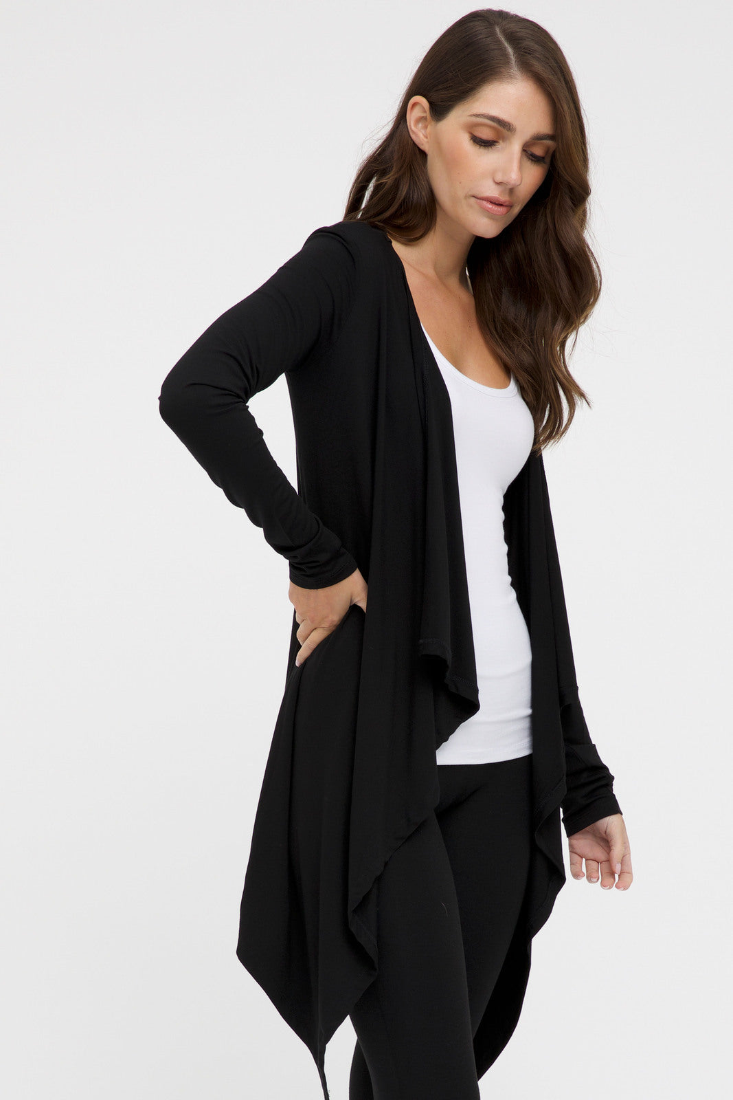 Waterfall Cardigan - Black