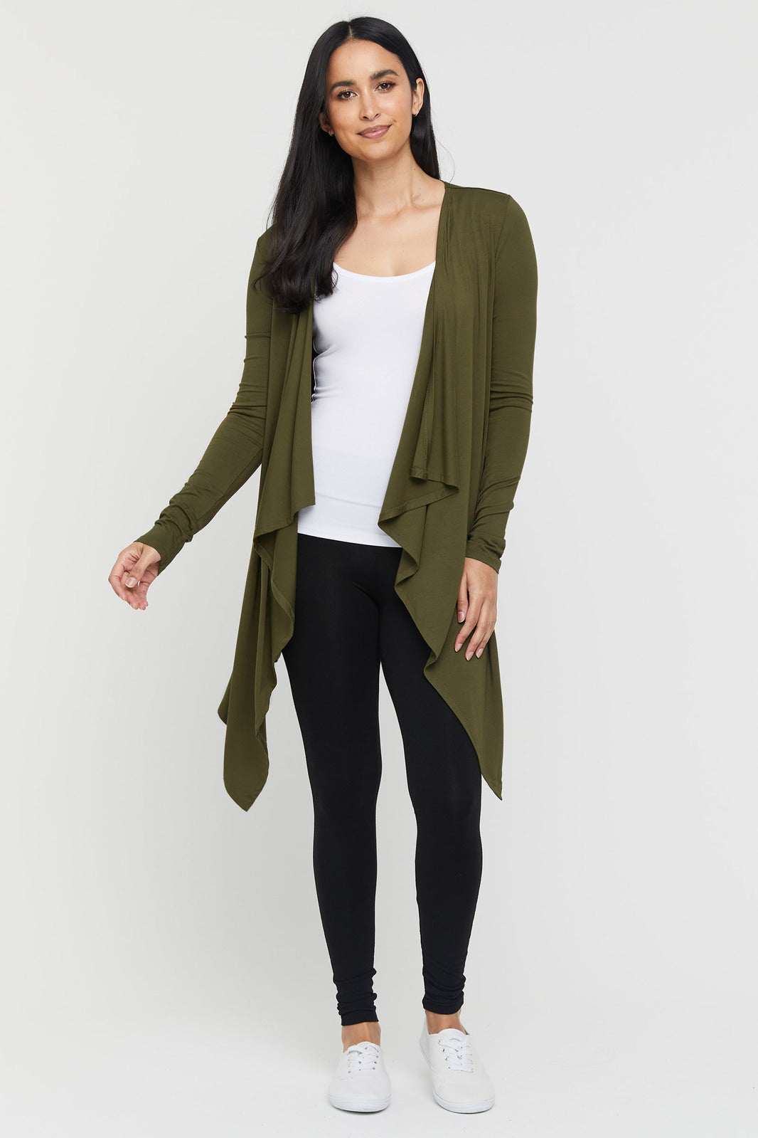 Waterfall Cardigan - Dark Olive