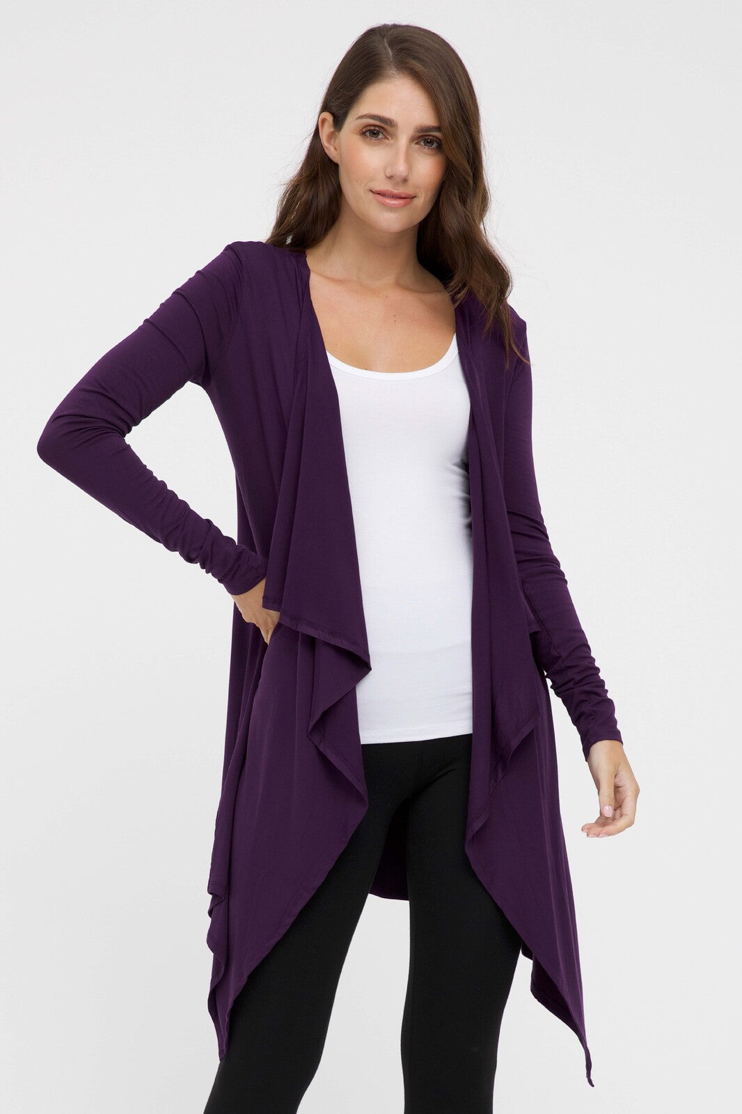 Waterfall Cardigan - Plum