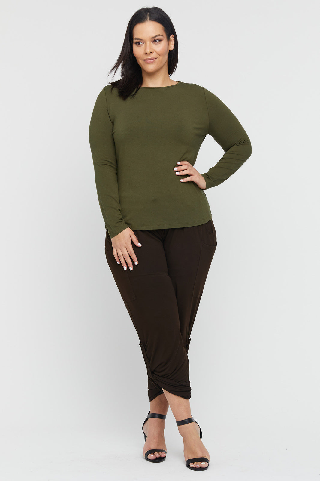 Amy Boatneck Top - Dark Olive