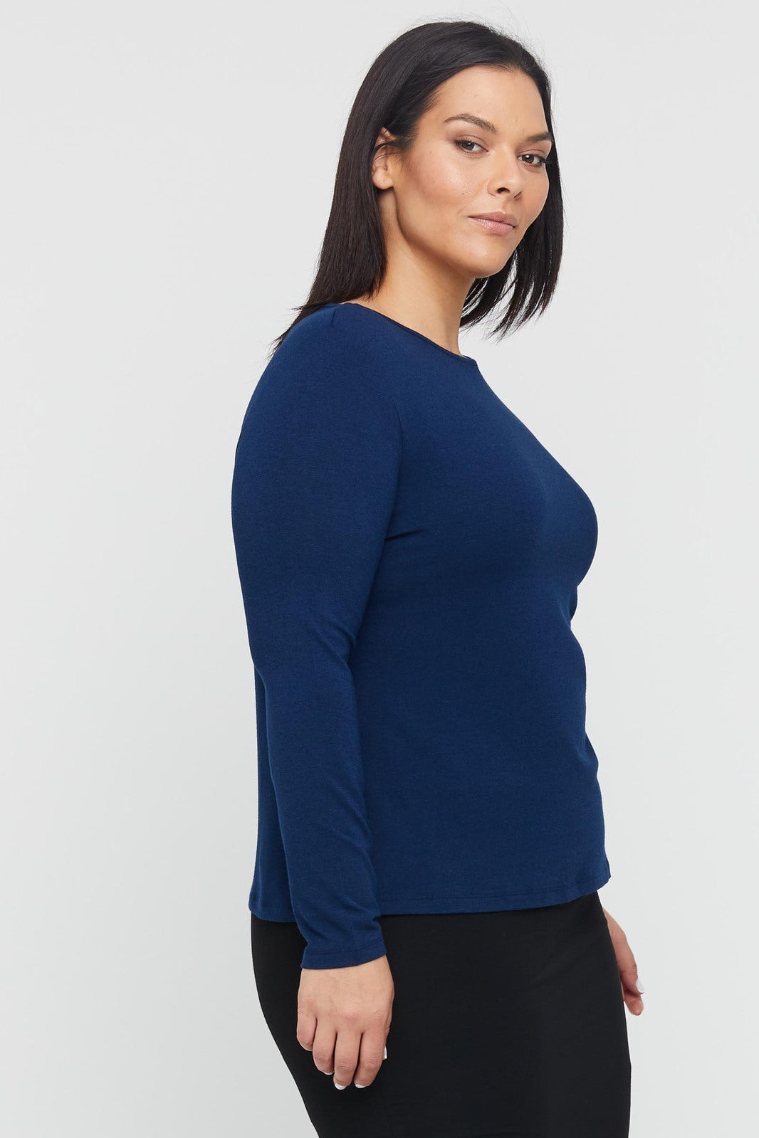 Amy Boatneck Top - Navy