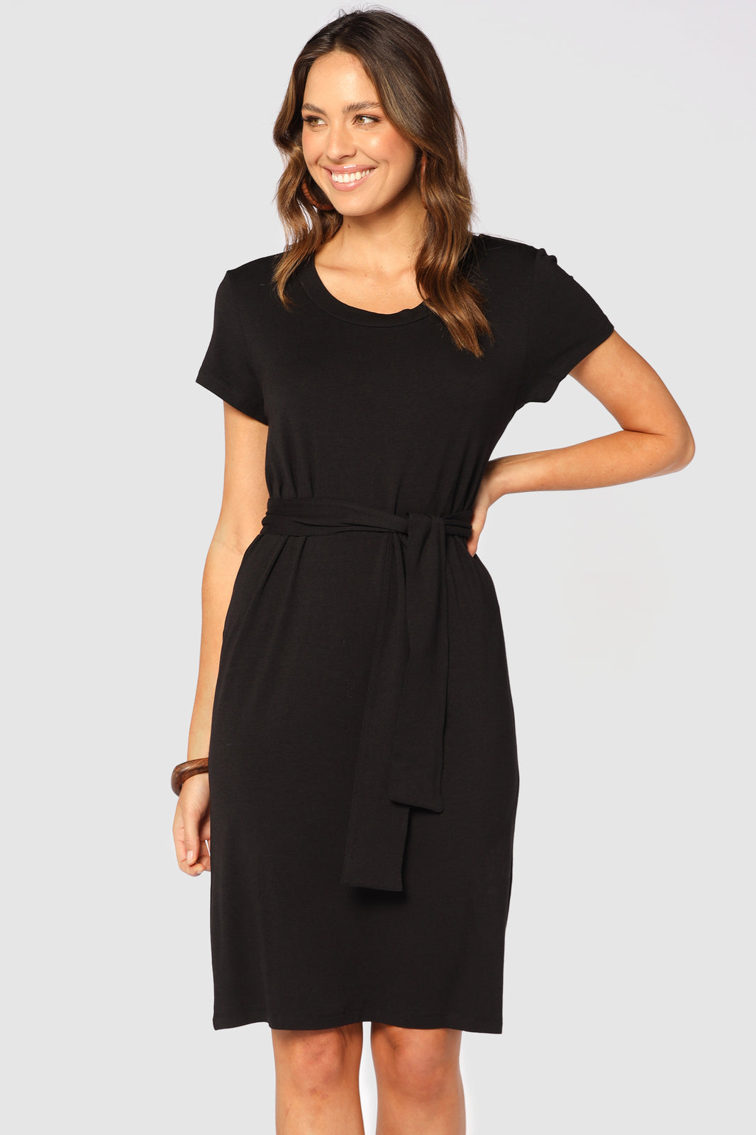 Bamboo T-Shirt Dress - Black