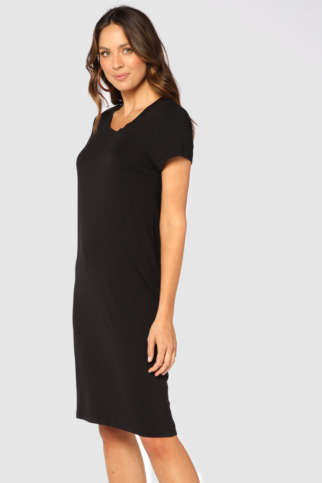 Bamboo T-Shirt Dress - Black