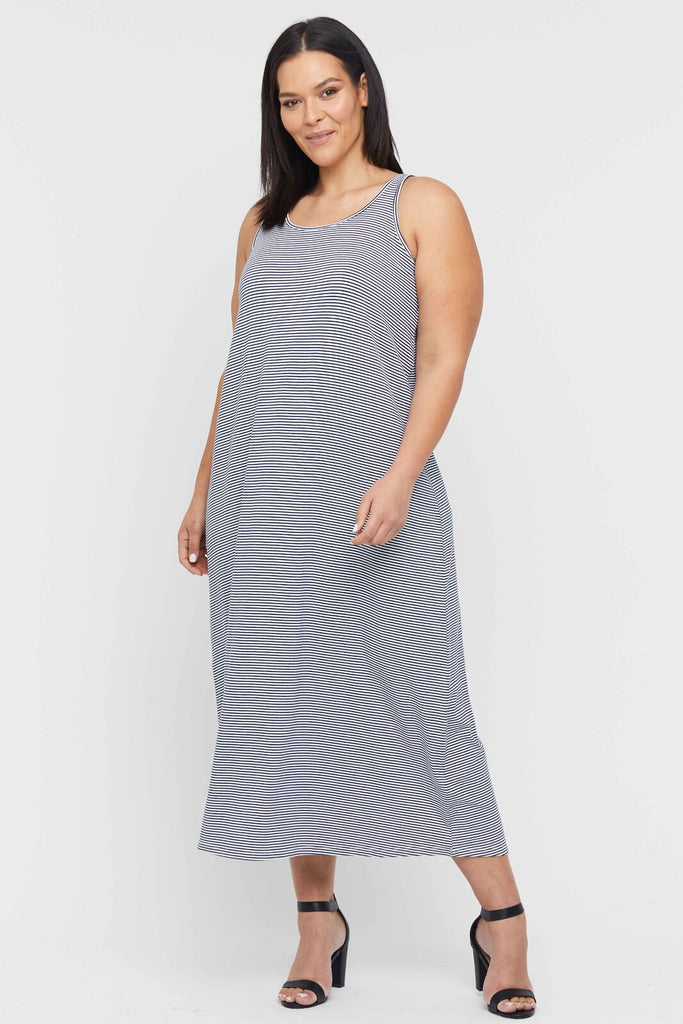 Bamboo Maxi Dress - Thin Stripe | Bamboo Body