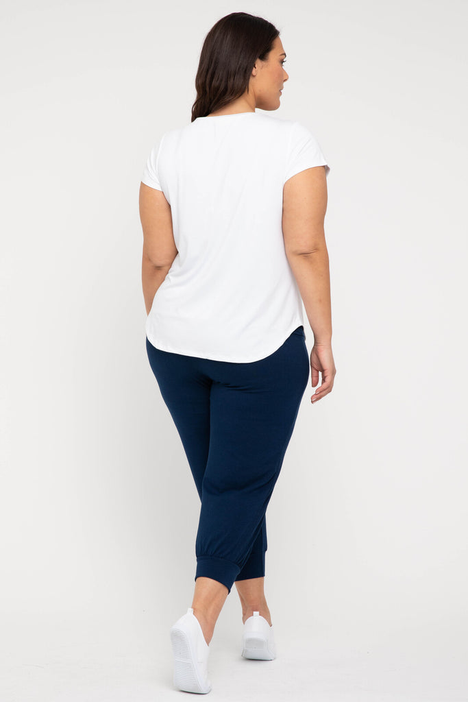 Bamboo V Neck Tee - White | Bamboo Body