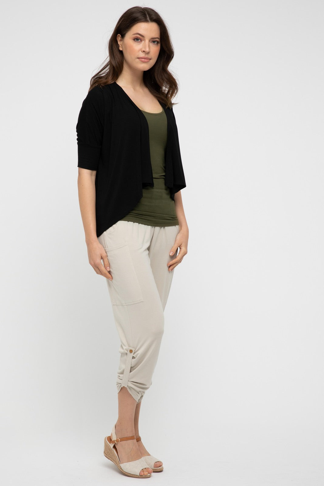 Bamboo Drape Cardi - Black